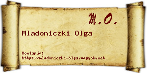Mladoniczki Olga névjegykártya