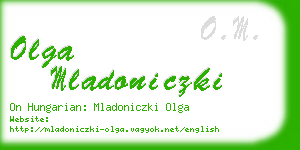 olga mladoniczki business card